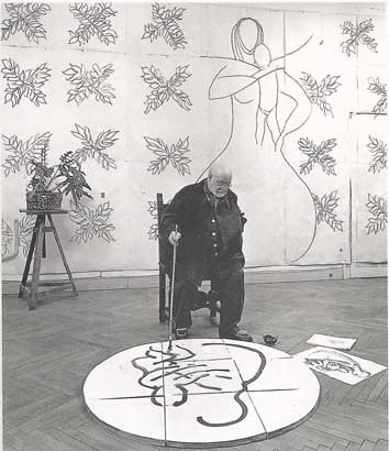 matisse dessine a vence, dans la chapelle